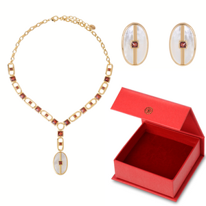 Inspire Mother of Pearl Red Gift Set