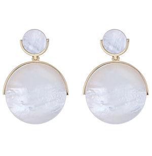 Mother of Pearl Disc Earring - Blue Mop Abalone