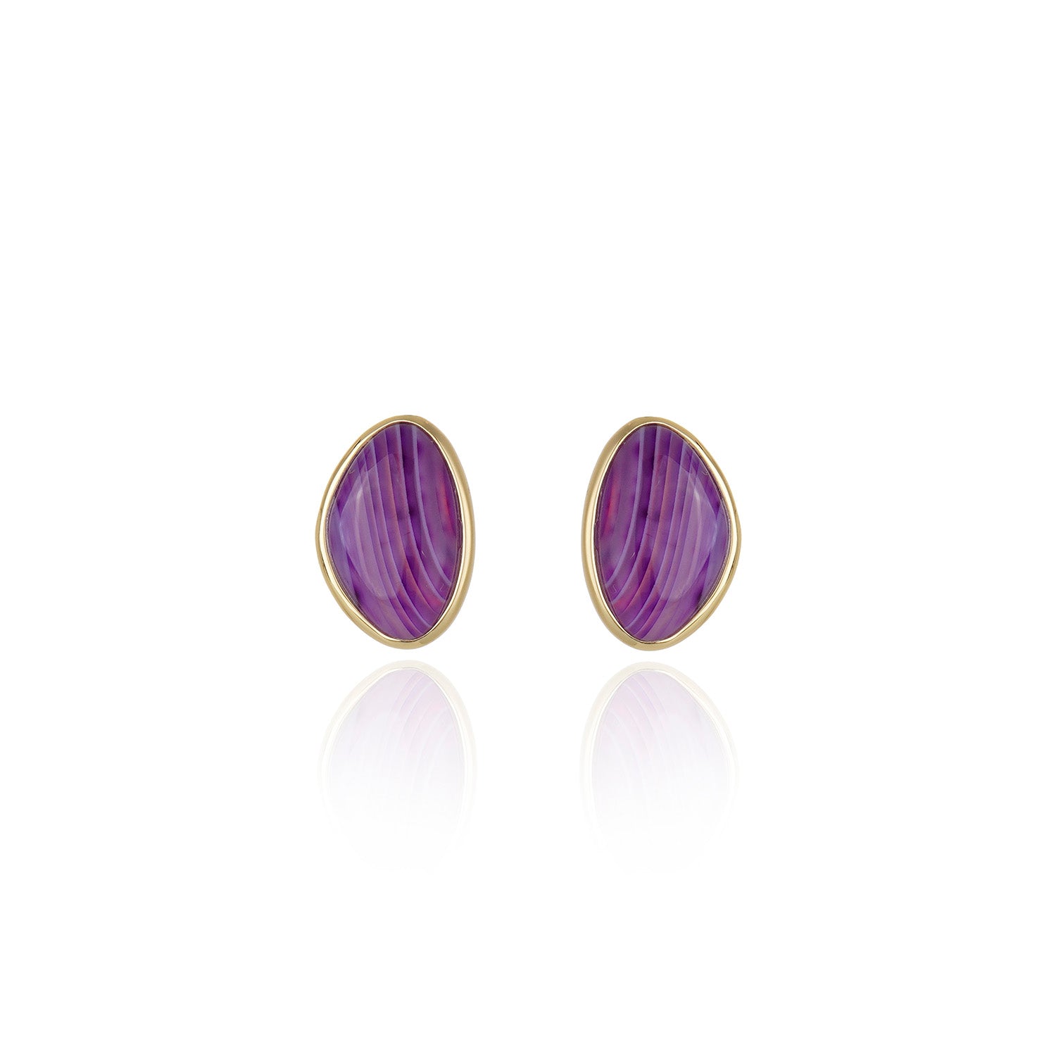 Mini Poet Stud - Purple Agate