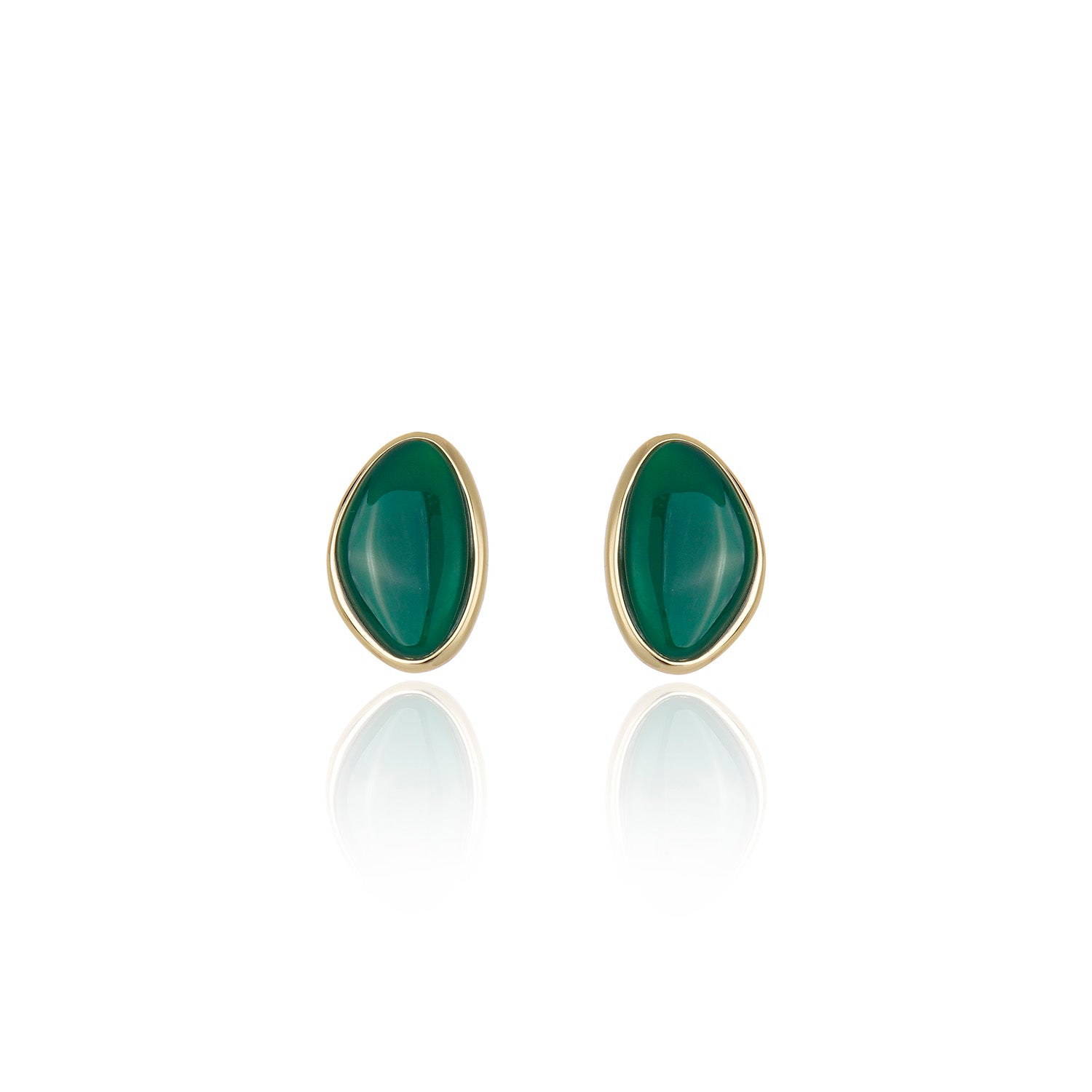 Mini Poet Stud - Green Agate