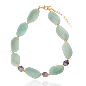 Zia Layered Necklace - Amethyst and Green Quartz
