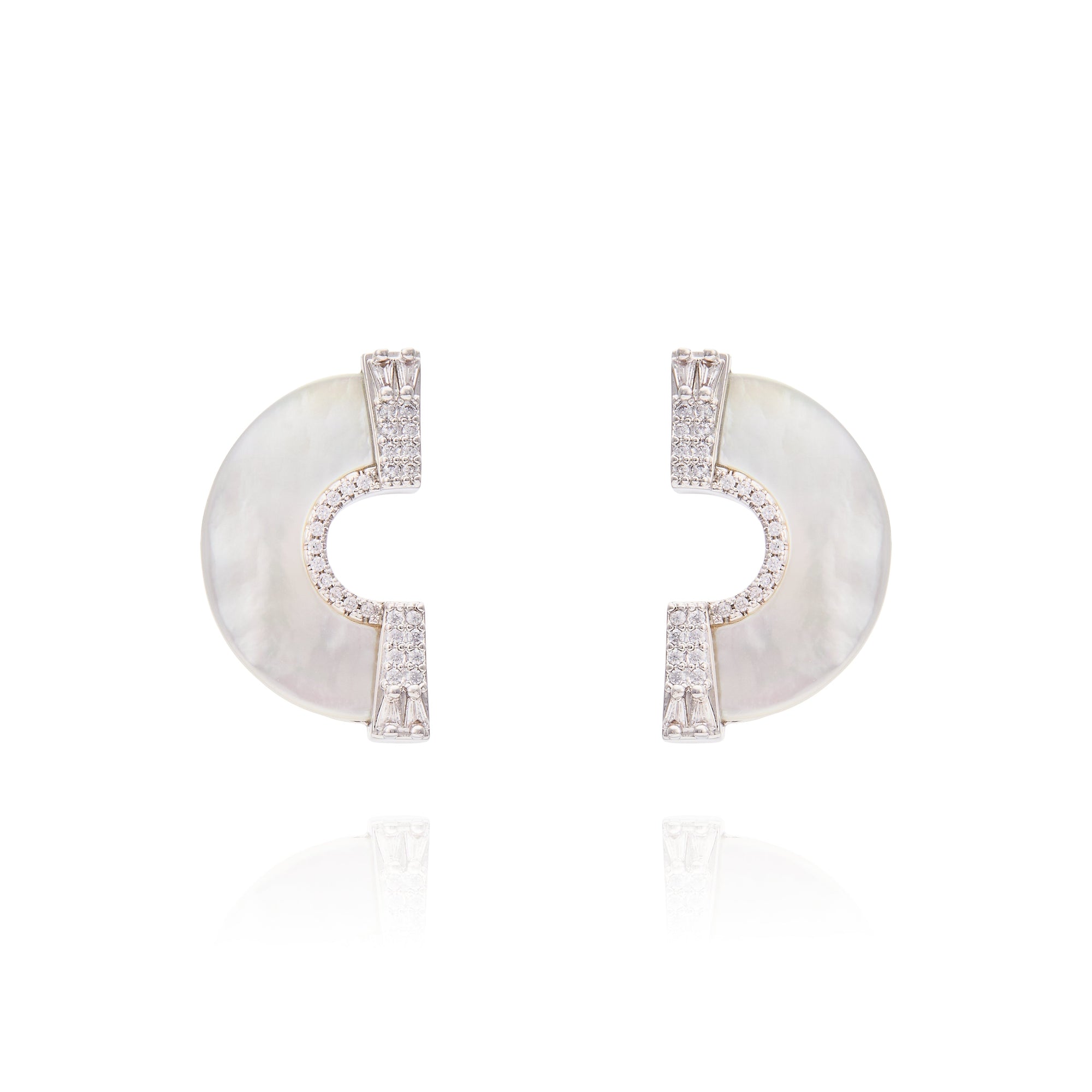 Ariel Earring White Mop - Silver