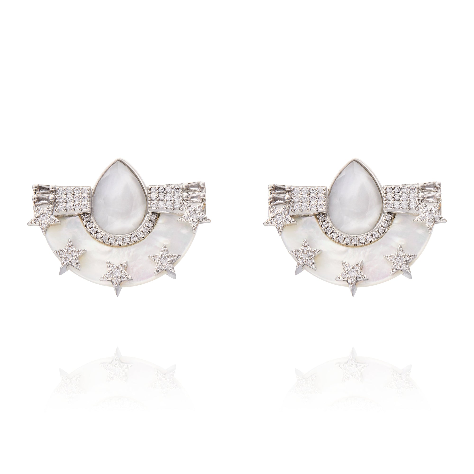 Larissa Earring White Mop - Silver