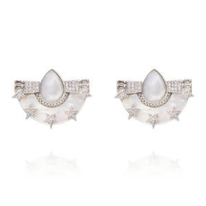 Larissa Earring White Mop - Silver