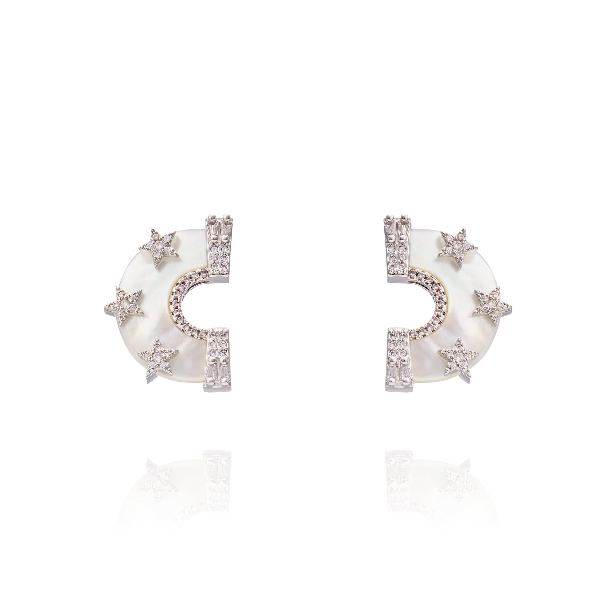 Belinda Earring White Mop - Silver