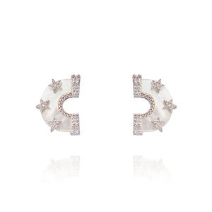 Belinda Earring White Mop - Silver