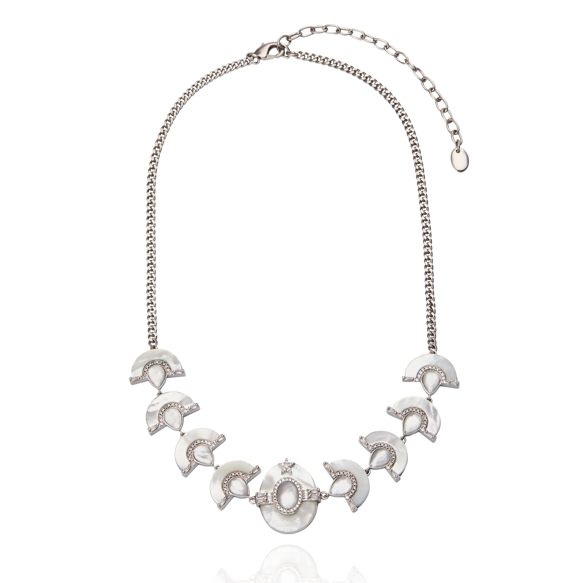 Elara Necklace White Mop - Silver