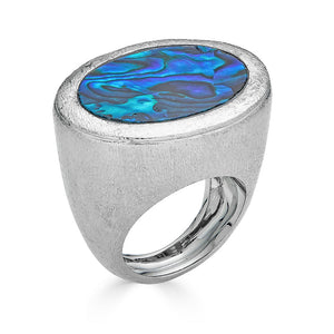 Maldives Ring - Blue Mop Rhodium