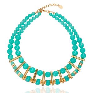 Taj Mahal Duo Necklace - Aqua