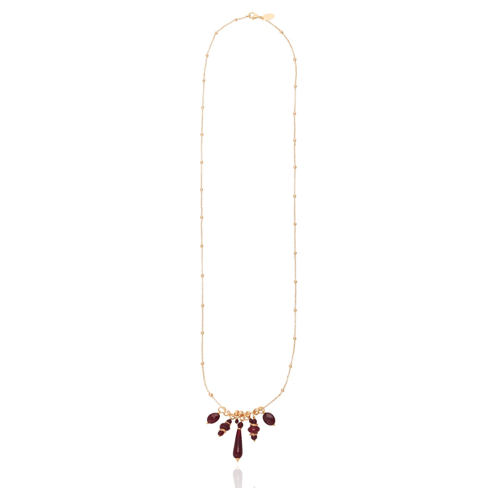 Thailand Drop Necklace - Burgundy