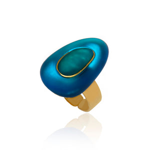 Resin Drop Ring Blue