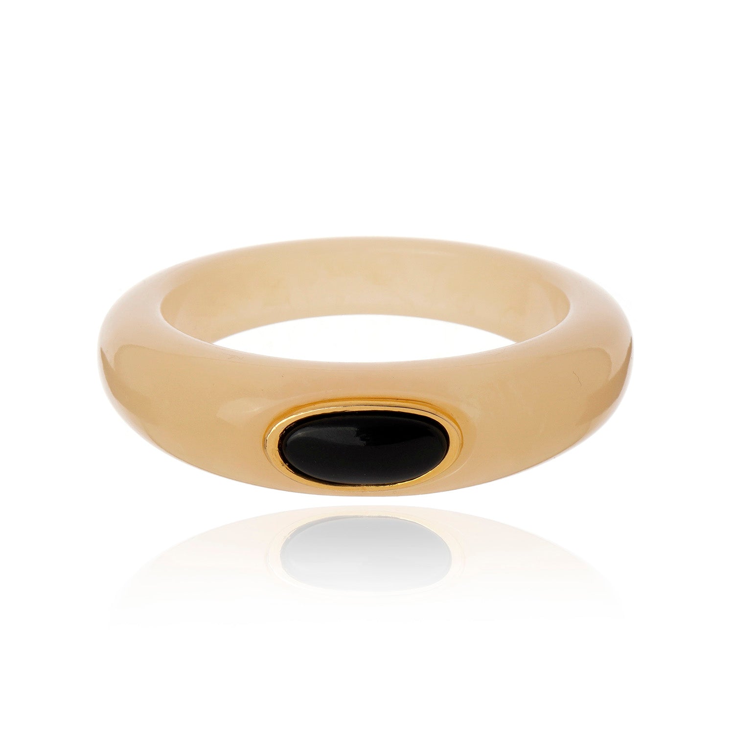 Max Resin Bangle - Beige and Black