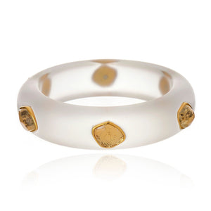 Multi Stone Resin Bangle - Clear