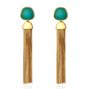 Resin Fringe Earring - Turquoise