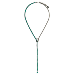 Valentina Crystal Lariat - Emerald Gold