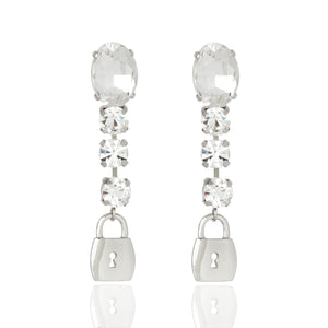 Rana Drop Earring Crystal Silver