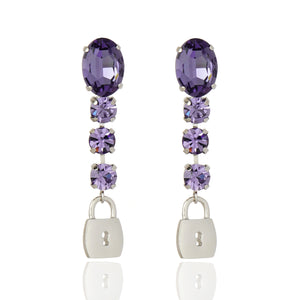 Rana Drop Earring Crystal Silver