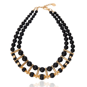 Taj Mahal Duo Necklace - Black