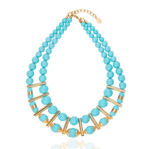 Taj Mahal Duo Necklace - Turquoise