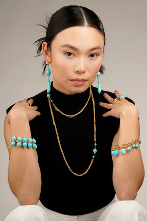 Taj Mahal Long Necklace - Turquoise