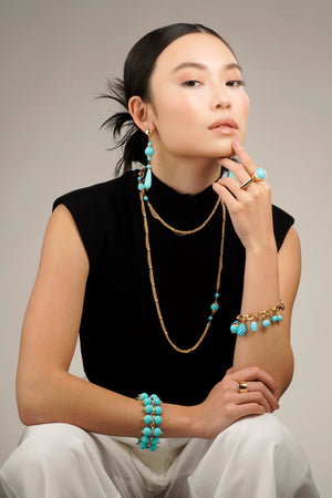 Taj Mahal Long Necklace - Turquoise