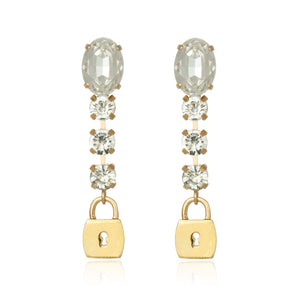 Rana Drop Earring Crystal Silver